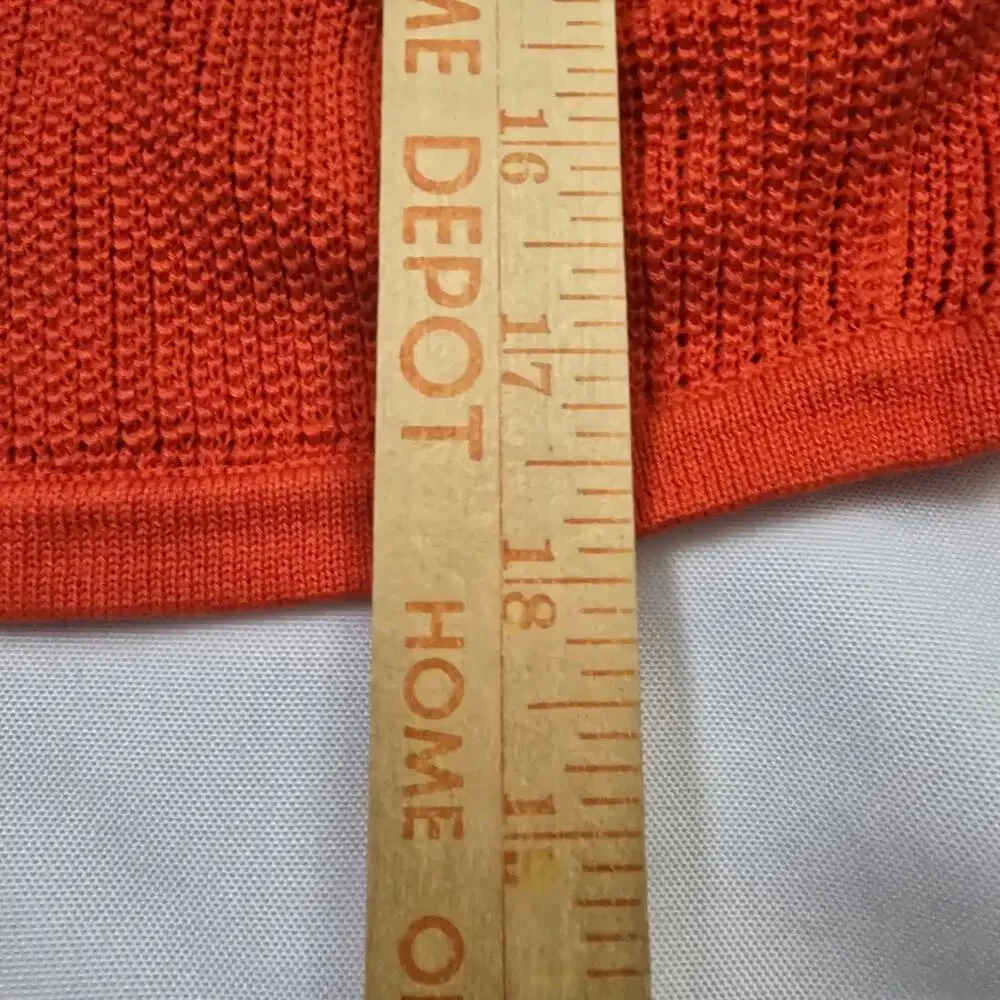 Talbots Red Open Front Cardigan Sweater L Pointelle Knit Cotton Modal Office